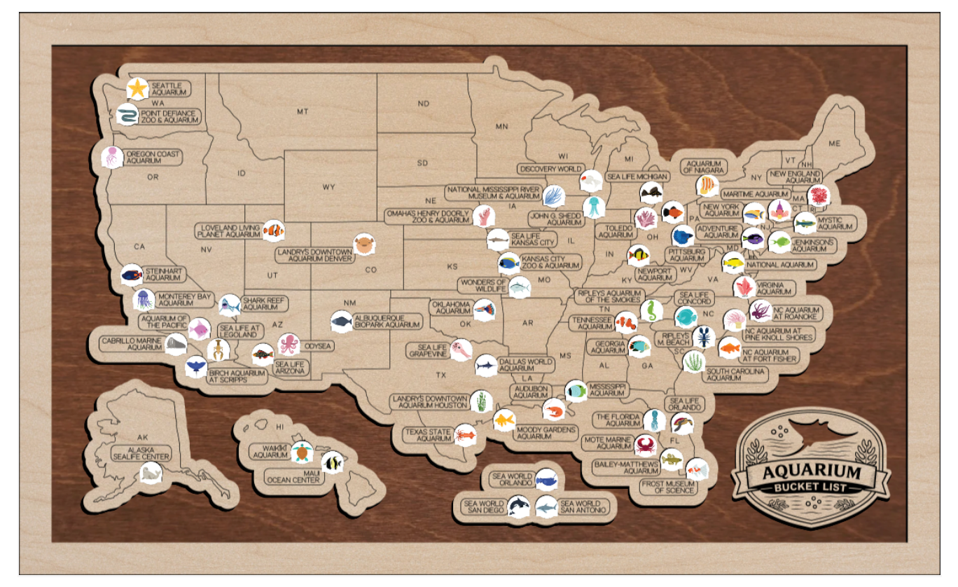 AQUARIUMS Bucket List Map | Every Chase