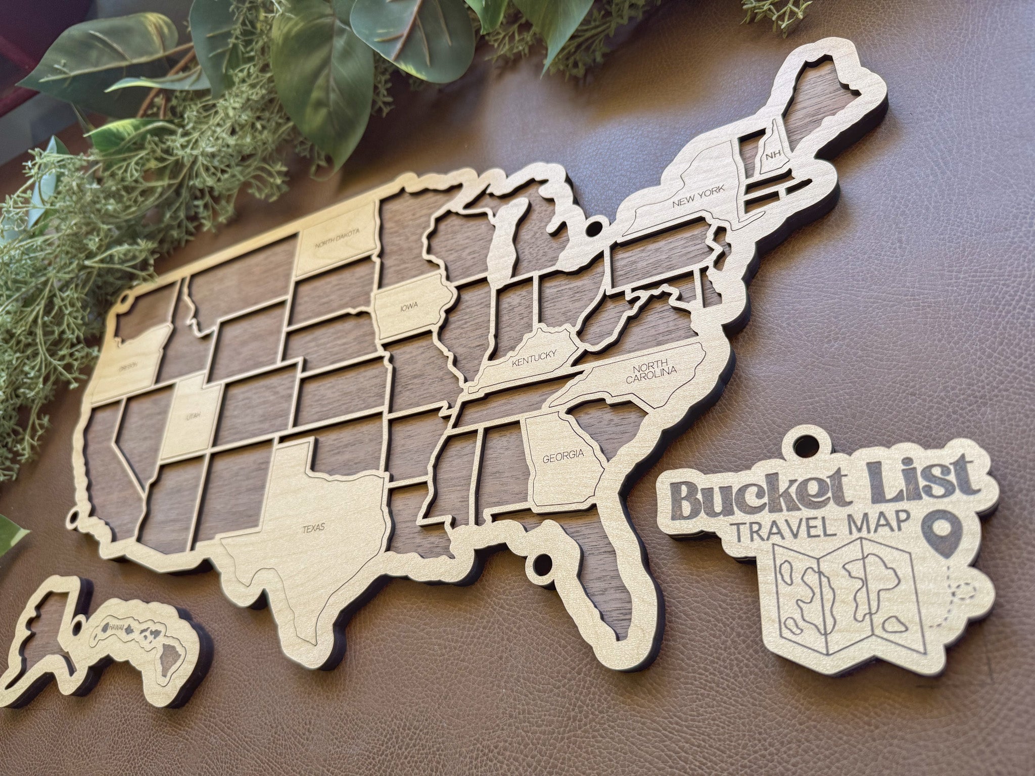 50 States Travel Map – Track U.S. Adventures With State Tokens