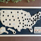 Design Your United States *1 Point Per State* Bucket List Travel Map (Choose Your Tokens And Nameplate)