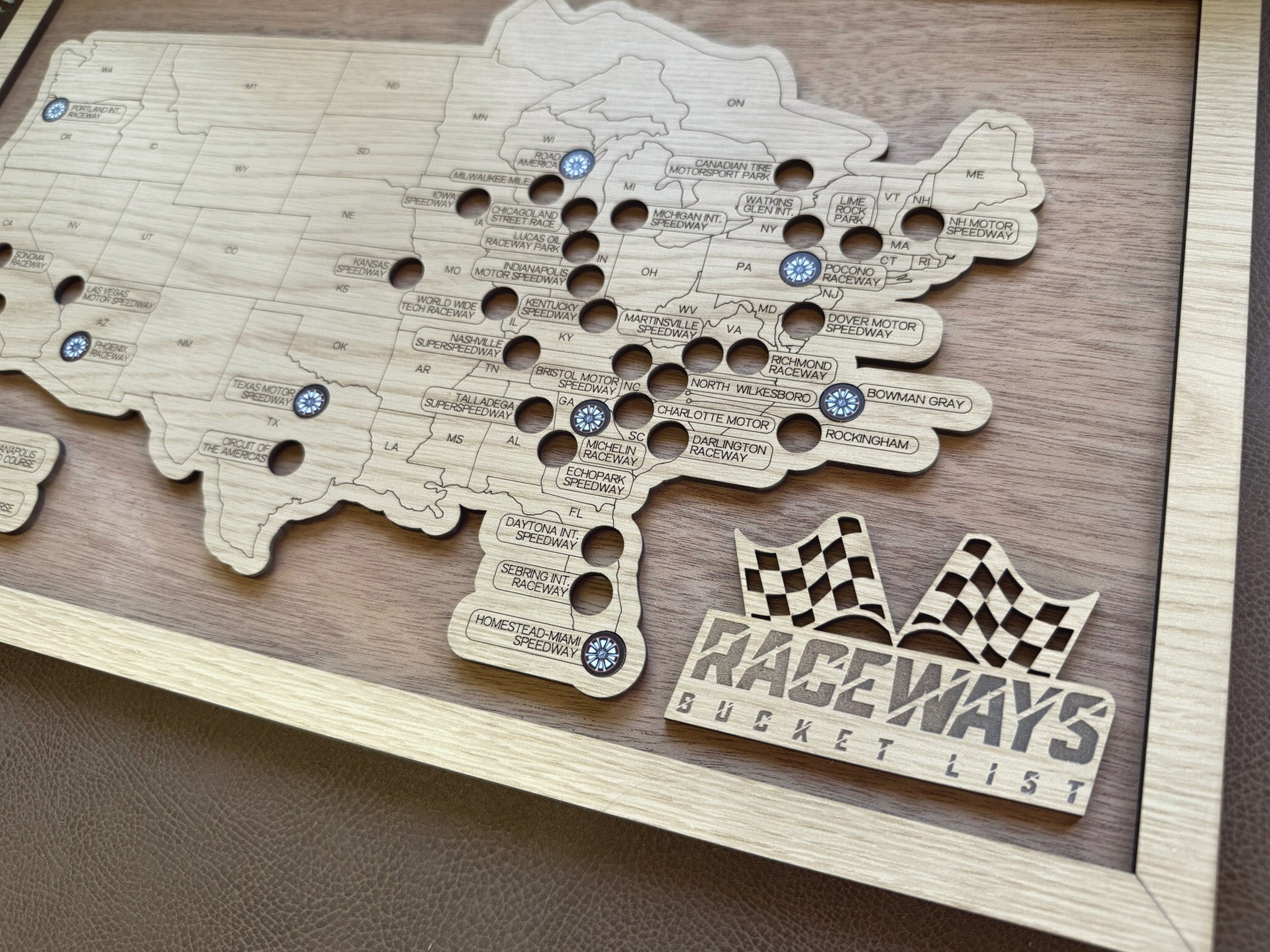 Raceway Travel Map – Track U.S. Speedways with Tokens – Hyder