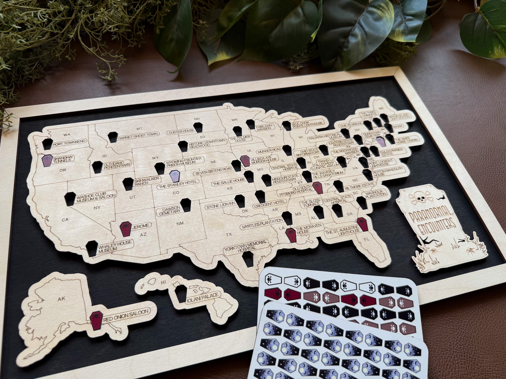 Map of the United States with labeled regions on a black background