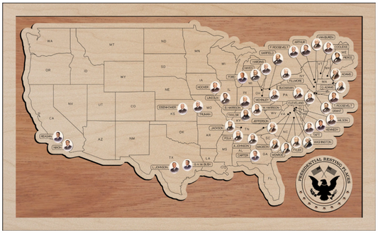 PRESIDENTIAL RESTING PLACES Bucket List Map | Every Chase